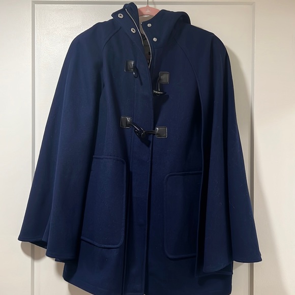 BCBG Wool Blend Toggle Cape Coat - Picture 4 of 6